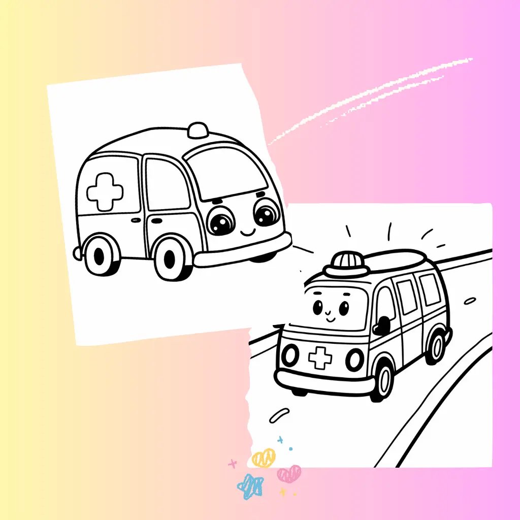 Ambulance Coloring Page