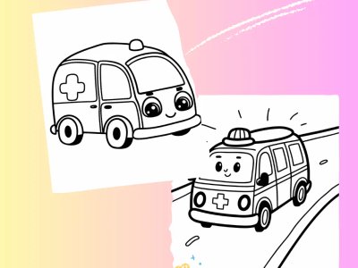 Ambulance Coloring Page preview