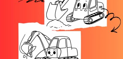 Excavator Color Page - Free Printable for Kids