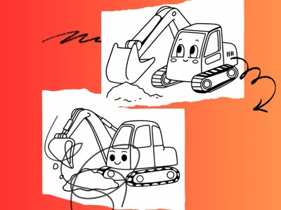 Excavator Color Page - Free Printable for Kids preview