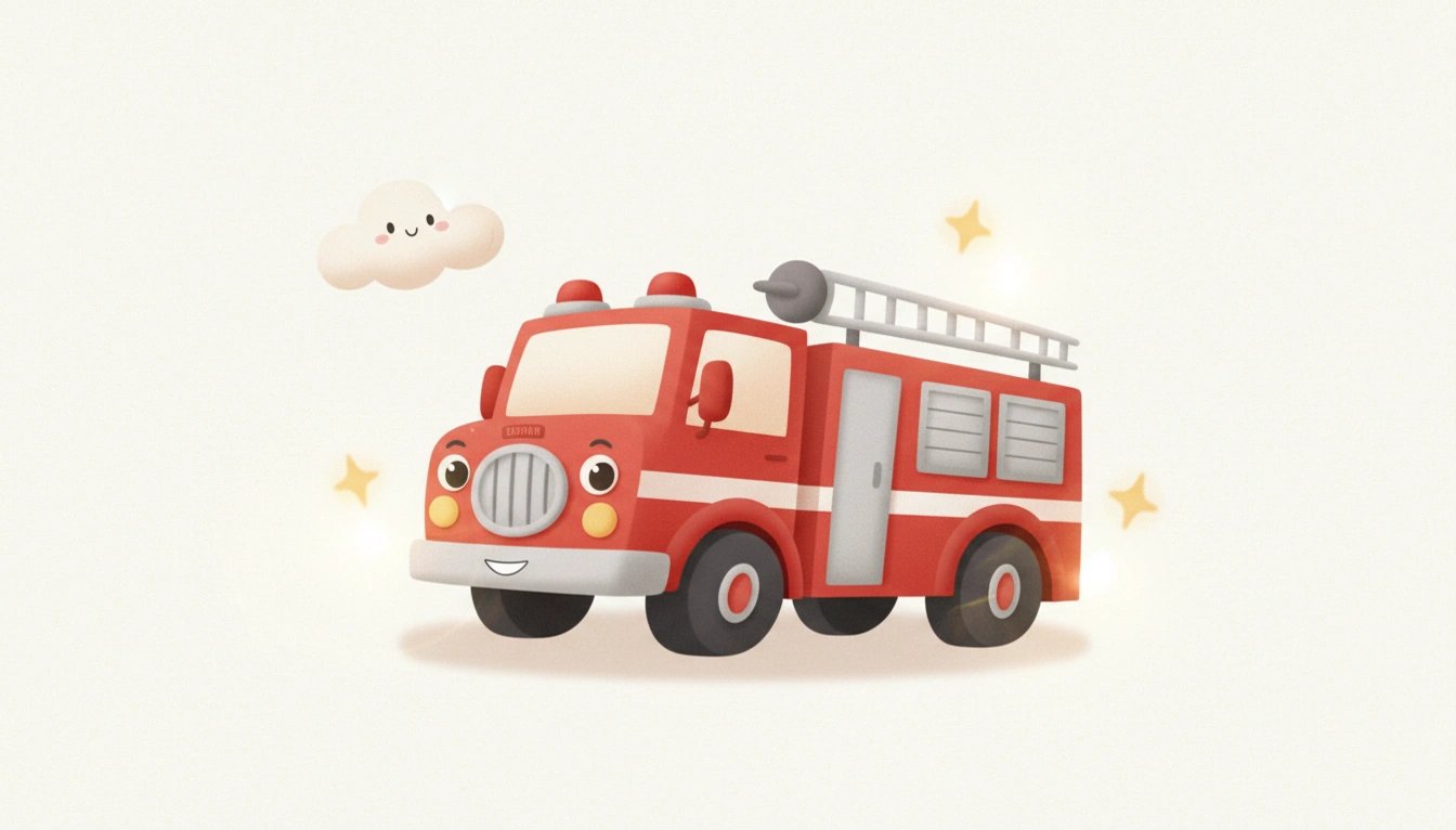 Scratch to reveal colorful fire truck art