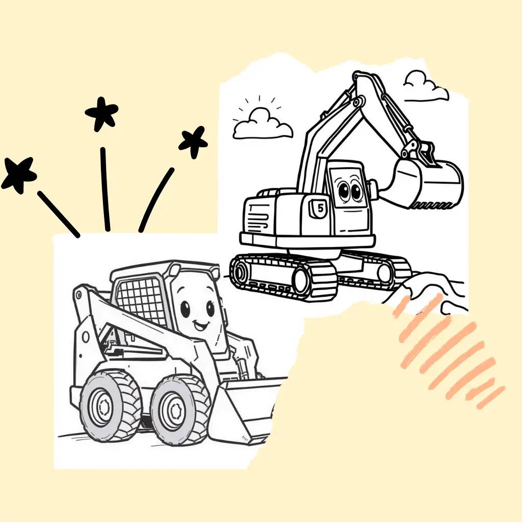 Hard Hat Wheels Coloring Book