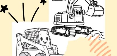 Hard Hat Wheels Coloring Book