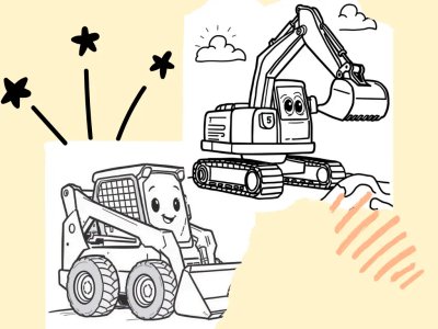 Hard Hat Wheels Coloring Book preview