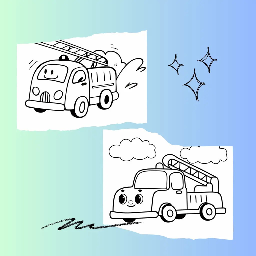 Hook and Ladder Fire Truck Coloring Page
