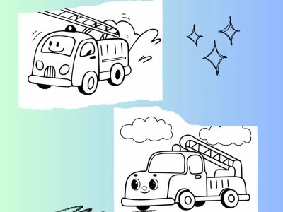 Hook and Ladder Fire Truck Coloring Page preview