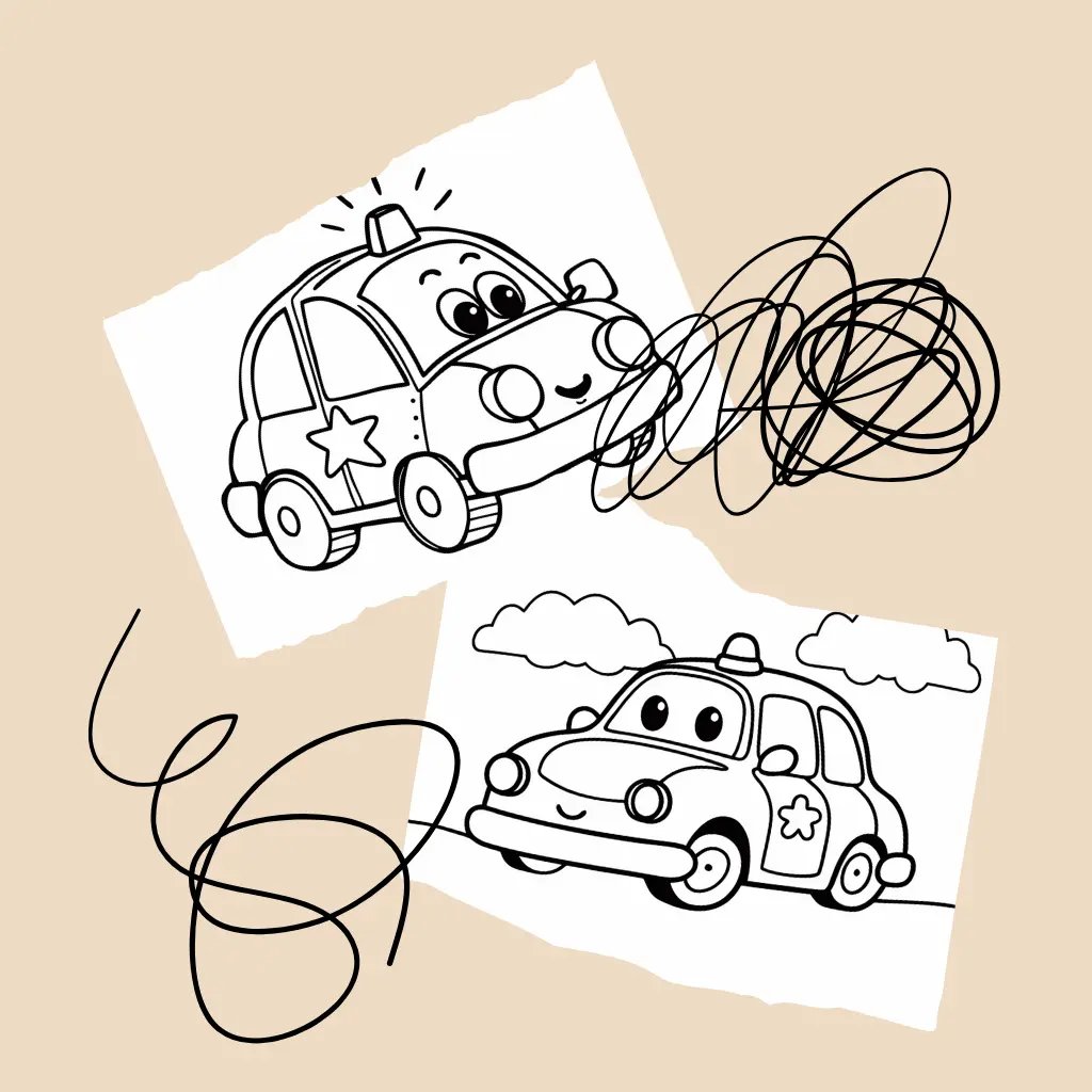 Police Car Coloring Page