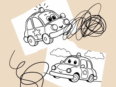 Police Car Coloring Page preview