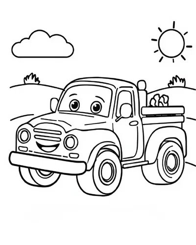 Barnyard Wheels Coloring Book - inside page 4