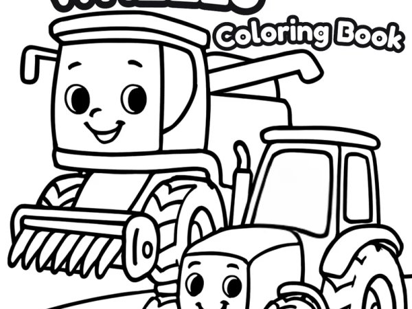 Barnyard Wheels Coloring Book preview - first page
