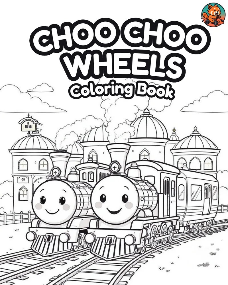 Train Coloring Book - Choo-Choo Wheels