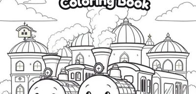 Train Coloring Book - Choo-Choo Wheels