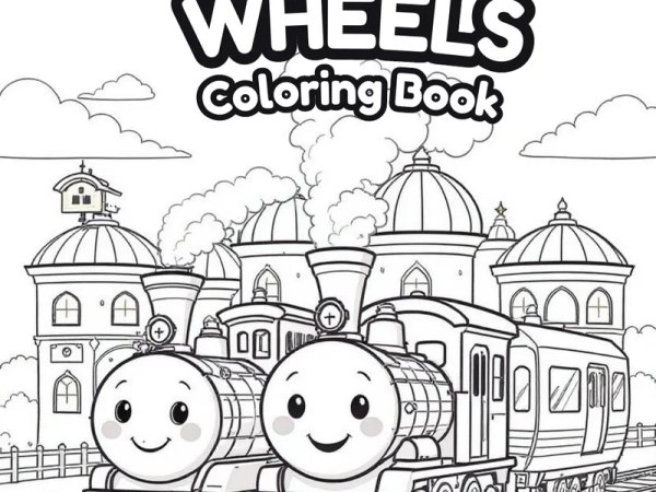 Train Coloring Book - Choo-Choo Wheels preview - first page