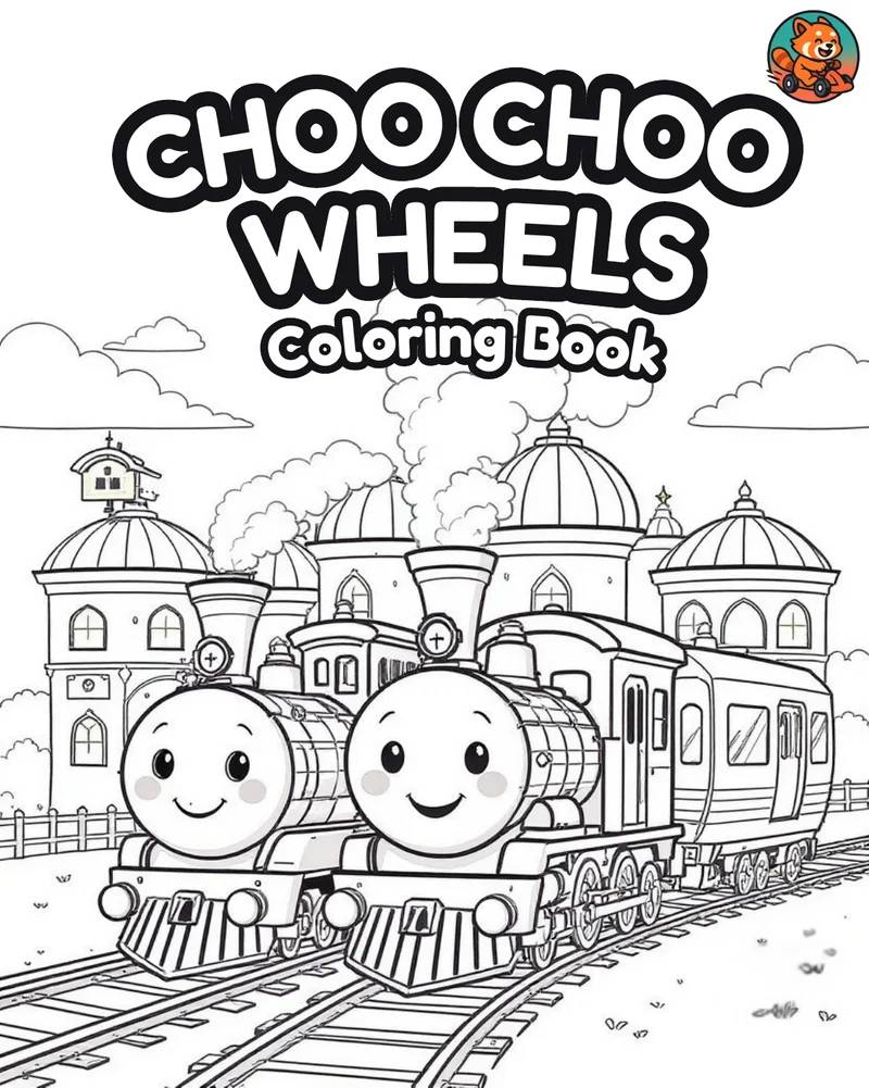 Train Coloring Book - Choo-Choo Wheels