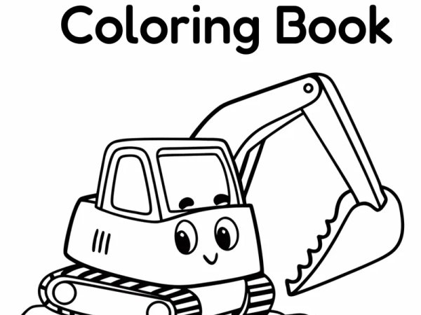 Excavator Color Page - Free Printable for Kids preview - first page