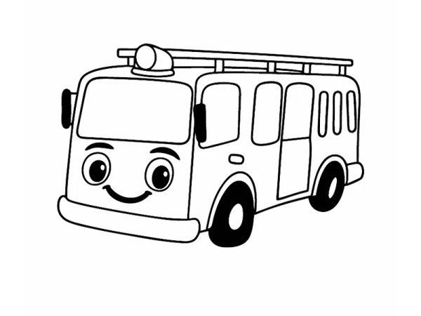 Fire Truck Coloring Page preview - first page