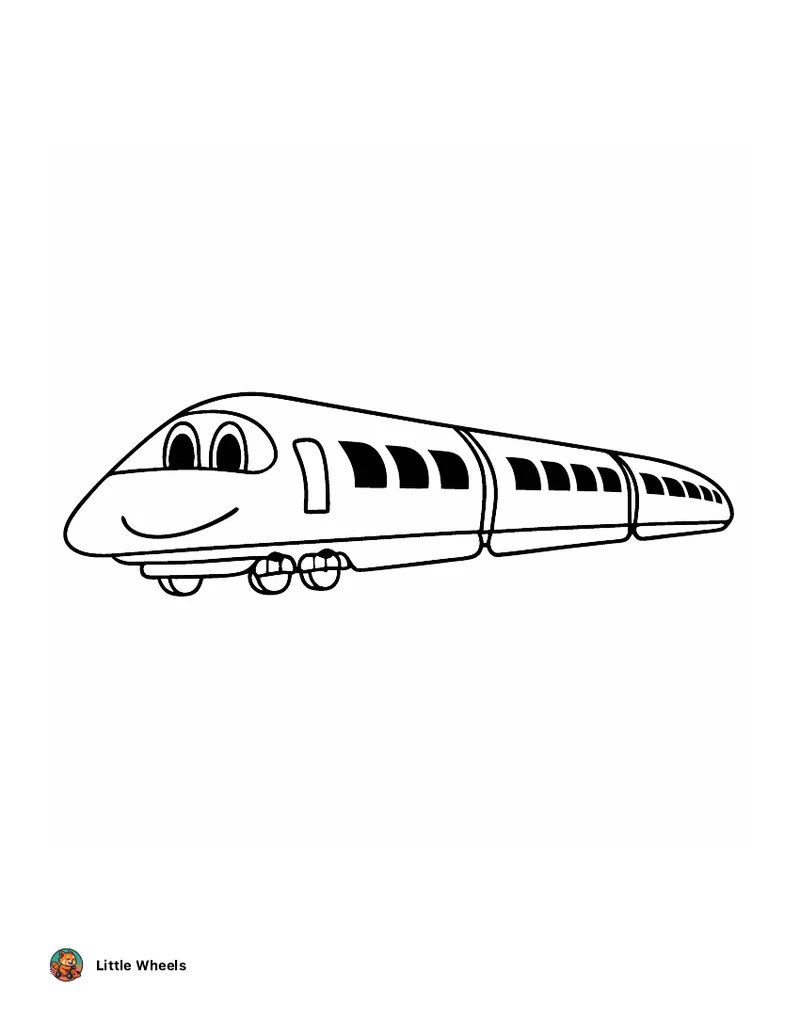 High Speed Train Coloring Page