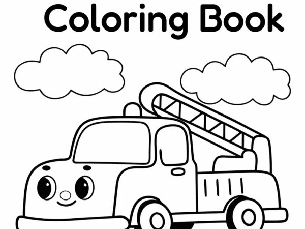 Hook and Ladder Fire Truck Coloring Page preview - first page