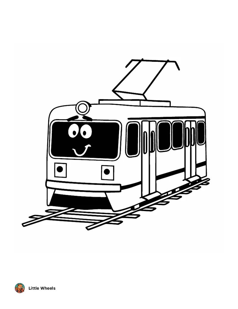 Light Rail Train Coloring Page