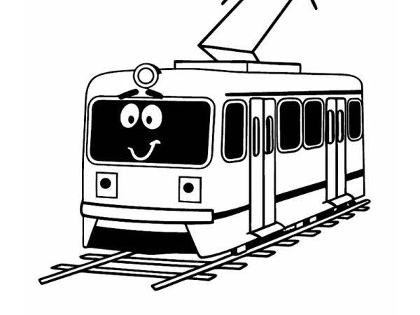 Light Rail Train Coloring Page preview - first page