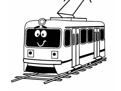 Light Rail Train Coloring Page preview