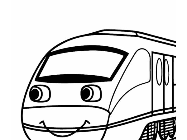 Passenger Train Coloring Page preview - first page