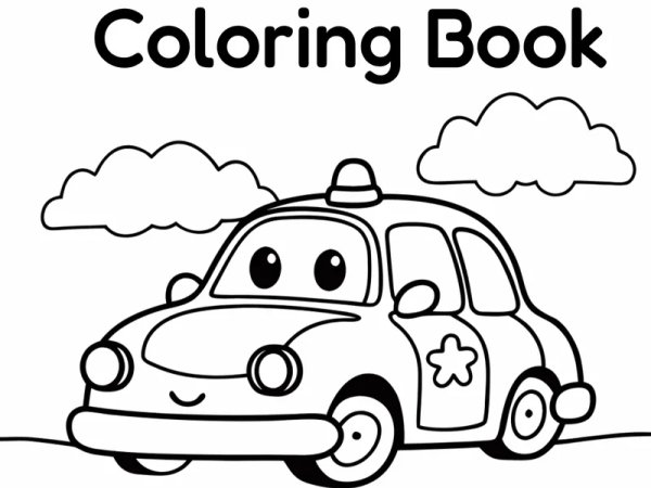 Police Car Coloring Page preview - first page