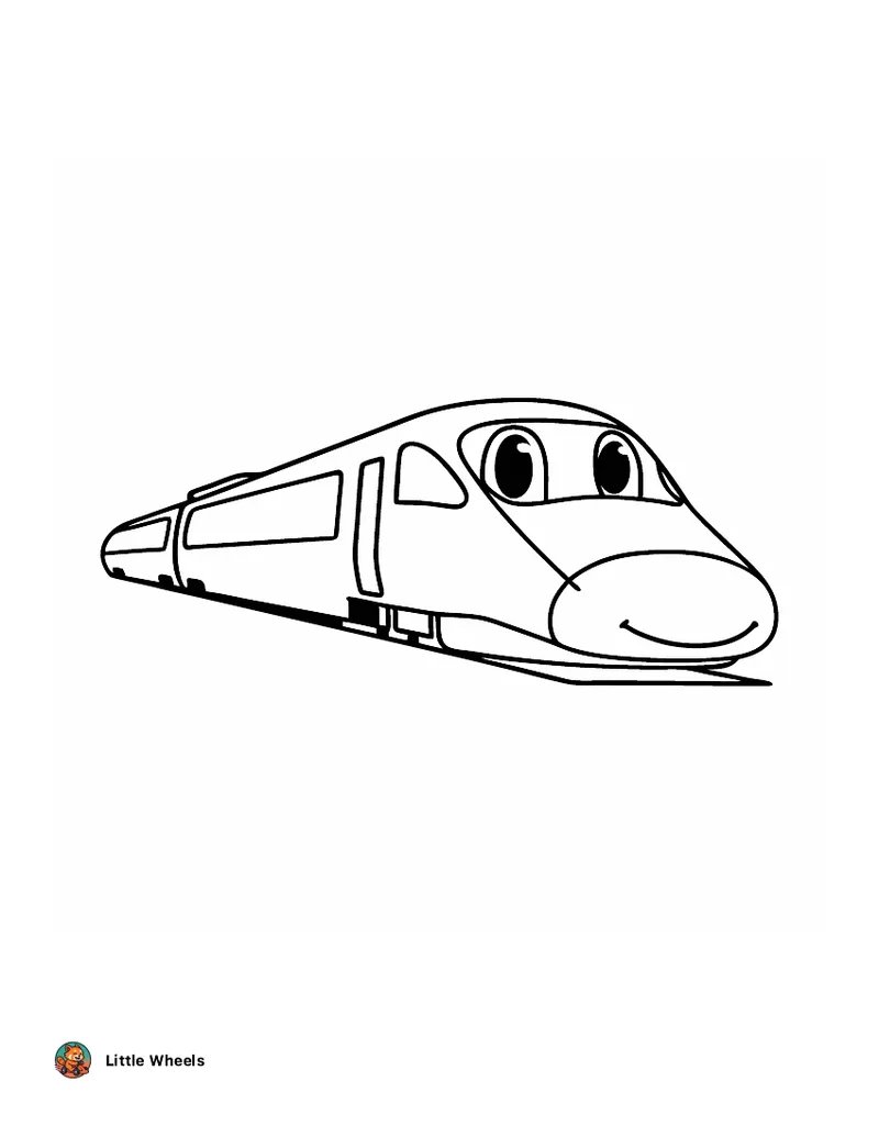 Shinkansen Bullet Train Coloring Page