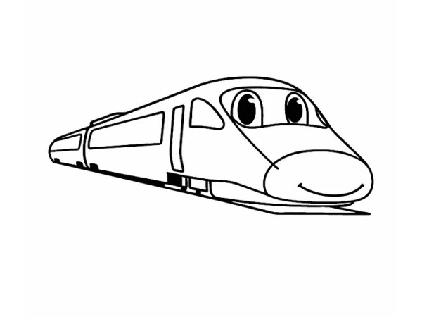 Shinkansen Bullet Train Coloring Page preview - first page