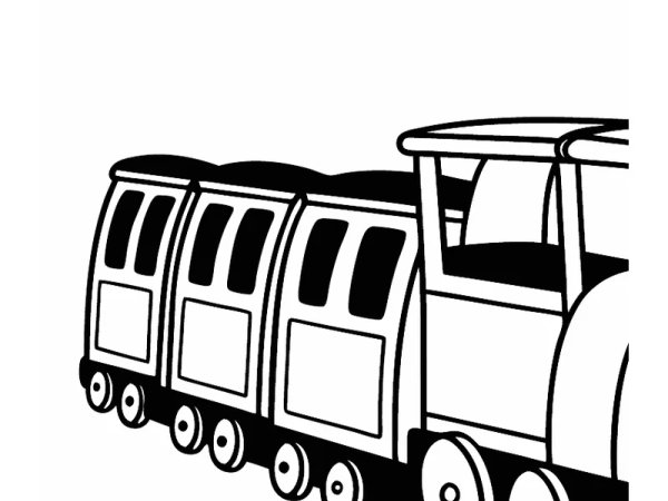 Simple Train Coloring Page preview - first page