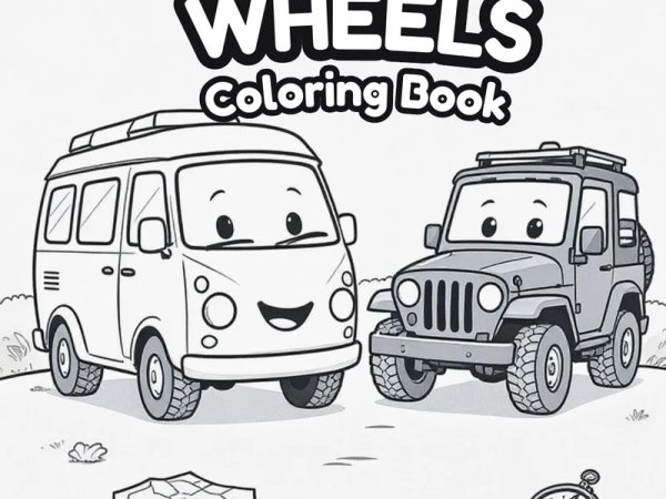Wander Wheels Coloring Book preview - first page