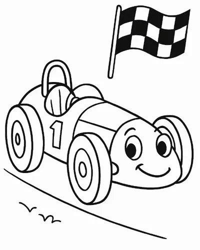 Wayback Wheels Coloring Book - inside page 4