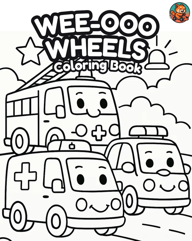 Weeooo Wheels Coloring Book