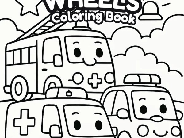 Weeooo Wheels Coloring Book preview - first page