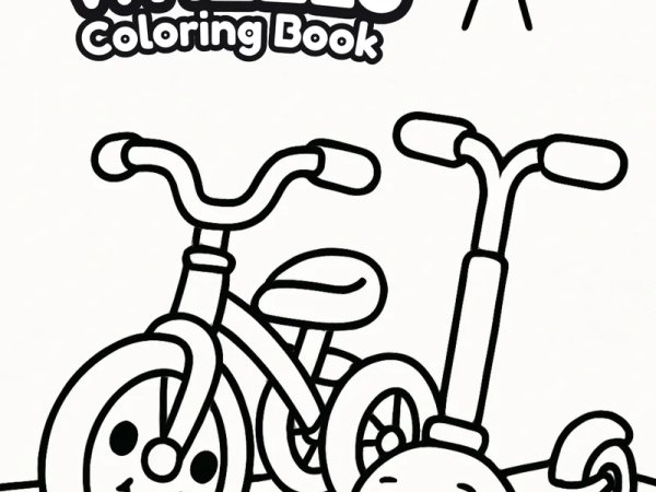 Zippy Wheels Coloring Book preview - first page