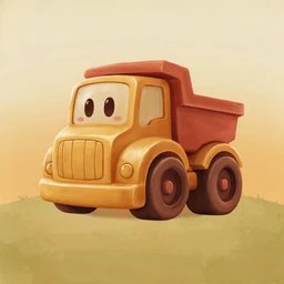 Truck Dispatch app icon: a friendly toy dump truck