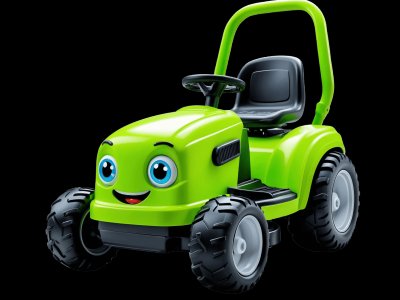 Riding Lawn Mower for kids - Interactive riding lawn mower illustration from Little Wheels educational app for toddlers ages 2-6 years