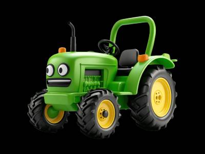 Tractor learning activities for toddlers - Practice t and r sounds Tractor for kids - Interactive tractor illustration from Little Wheels educational app for toddlers ages 2-6 years