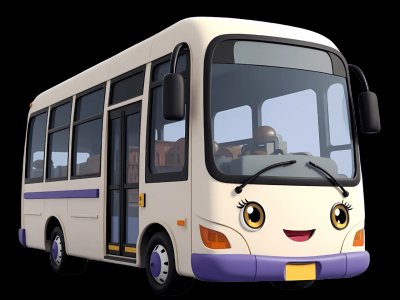 City Bus for kids - Interactive city bus illustration from Little Wheels educational app for toddlers ages 2-6 years