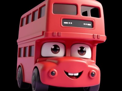 Double Decker Bus learning activities for toddlers - Practice d and b sounds Double Decker Bus for kids - Interactive double decker bus illustration from Little Wheels educational app for toddlers ages 2-6 years