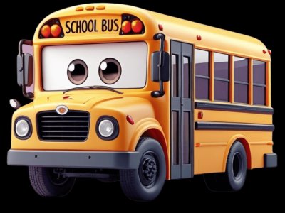 School Bus for kids - Interactive school bus illustration from Little Wheels educational app for toddlers ages 2-6 years