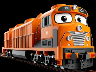 Freight Train for kids - Interactive freight train illustration from Little Wheels educational app for toddlers ages 2-6 years