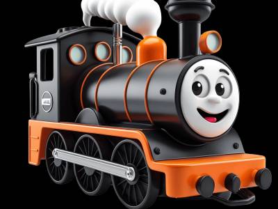 Steam Locomotive for kids - Interactive steam locomotive illustration from Little Wheels educational app for toddlers ages 2-6 years