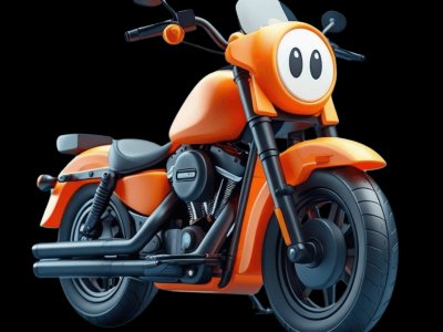 Motorcycle for kids - Interactive motorcycle illustration from Little Wheels educational app for toddlers ages 2-6 years