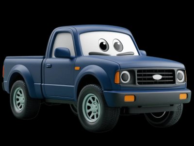 Pickup Truck for kids - Interactive pickup truck illustration from Little Wheels educational app for toddlers ages 2-6 years