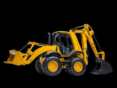 Real backhoe photo for kids - See what backhoes look like in real life for toddler learning