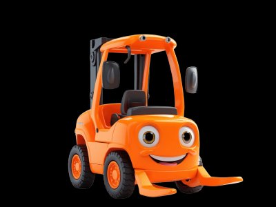 Forklift learning activities for toddlers - Practice f and l sounds Forklift for kids - Interactive forklift illustration from Little Wheels educational app for toddlers ages 2-6 years