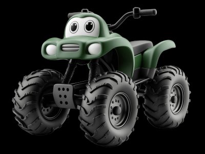 All Terrain Vehicle for kids - Interactive all terrain vehicle illustration from Little Wheels educational app for toddlers ages 2-6 years