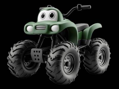 All Terrain Vehicle learning activities for toddlers - Practice l and t sounds All Terrain Vehicle for kids - Interactive all terrain vehicle illustration from Little Wheels educational app for toddlers ages 2-6 years