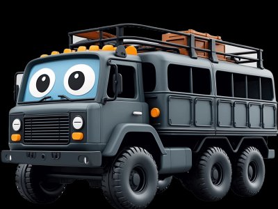 Overlander learning activities for toddlers - Practice v and r sounds Overlander for kids - Interactive overlander illustration from Little Wheels educational app for toddlers ages 2-6 years